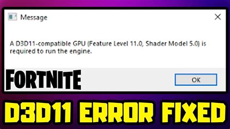 How To Fix Fortnite D D Compatible Gpu Is Required To Run The Engine