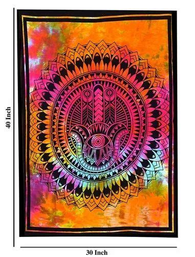 Tapestries Multicolor Hamza Hand Handmade Mandala Indian Wall Hanging