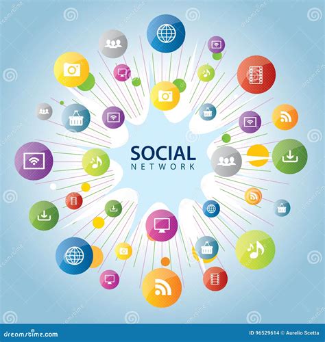 Kommunikation in Den Sozialen Netzwerken Vektor Abbildung