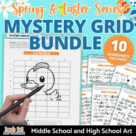 easy spring  easter art emergency  plans  prep grid drawing