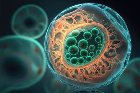 3d Rendering Of Human Cell Or Embryonic Stem Cell Ai Generation Stock