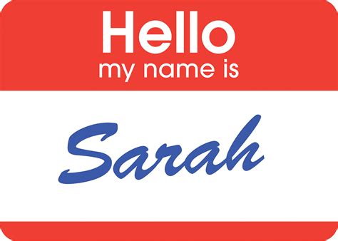 Sarah Name Tag