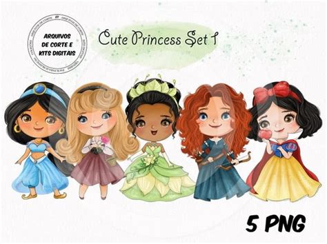 Kit Digital Princesas Aquarela 01 No Elo7 ET Arquivos Compre 1