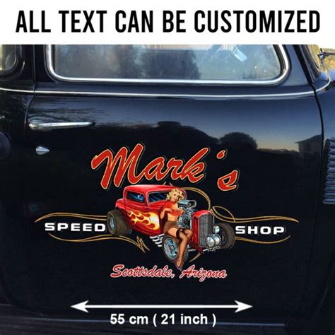 Pinup Girl Spark Plug Hot Rod Garage Pinstriping Vinyl Stickers Bluefink