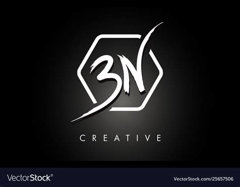 Bn b n brushed letter logo design with creative Vector Image