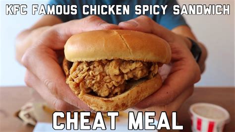 Cheat Meal Kfc Famous Chicken Spicy Sandwich Box Set Asmr Eating