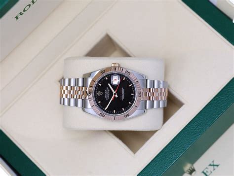 Rolex Datejust Mm Turn O Graph Steel K Rose Gold Black