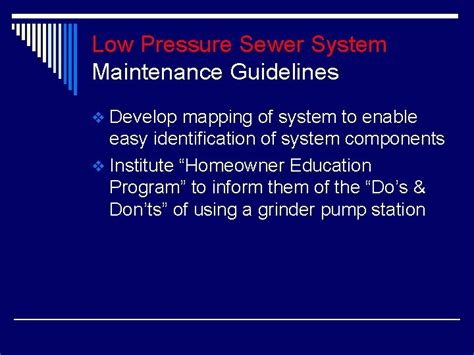 Low Pressure Sewer Systems Low Pressure Sewer Systems