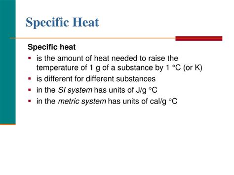 Ppt Specific Heat Powerpoint Presentation Free Download Id3721637