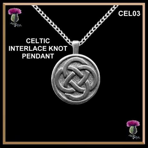 Celtic Interlace Knot Pendant Pewter Cel03 Etsy