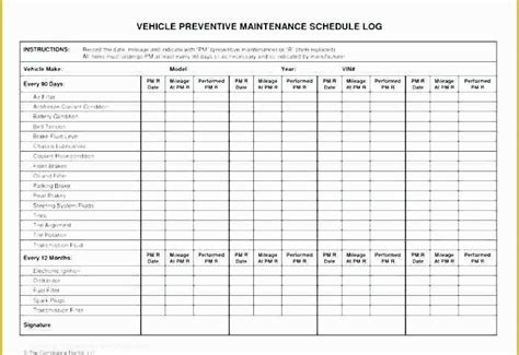 Fleet Maintenance Schedule Template