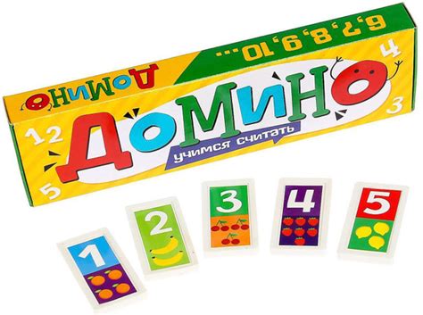 Развивающее детское домино "Учимся считать", 28 пластиковых фишек с ...