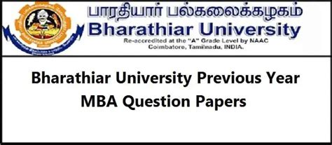 Bharathiar University Previous Year Question Paper For Mba