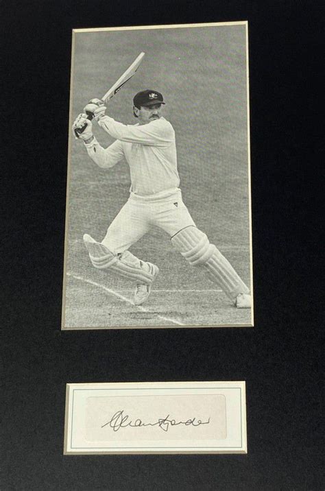 Allan Border Autographed Batting Image With Mount Sporting Cricket