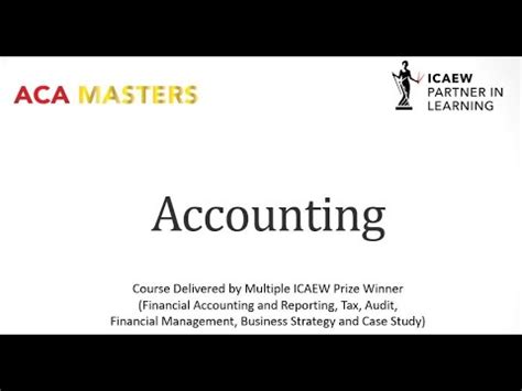 How To Pass The Icaew Aca Accounting Ac Exam P L And Sfp Class Youtube