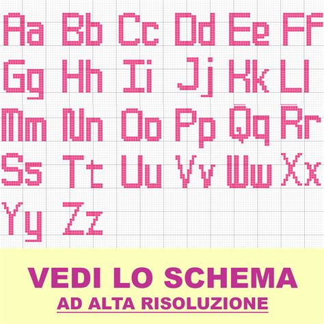 Alfabeto Maiuscolo E Minuscolo A Punto Croce Stampatello E Corsivo Nel