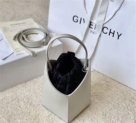 Givenchy Mini Cut Out Bucket Bag Black White For Women 6 3in 16cm