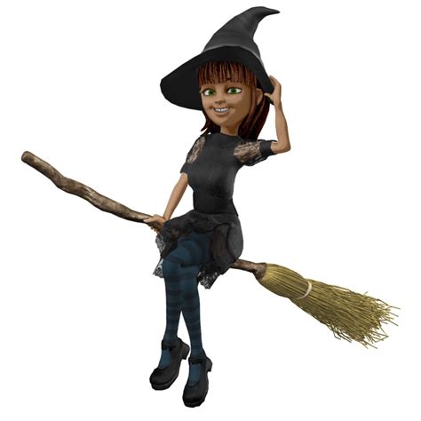 Animated Witch On Broom