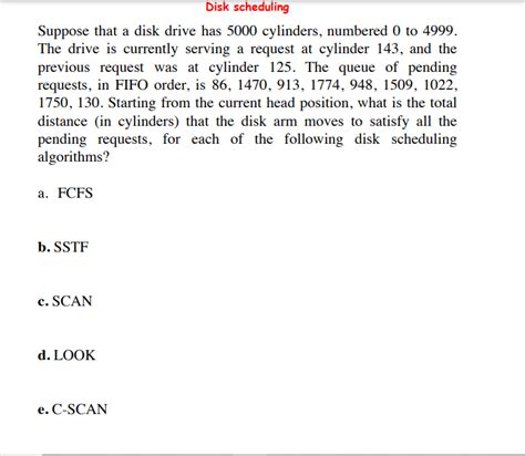 Solved Disk Scheduling Suppose That A Disk Drive Has 5000