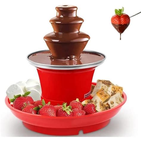 Ensemble De Mini Fondue Fontaine De Chocolat Avec Plateau De Service