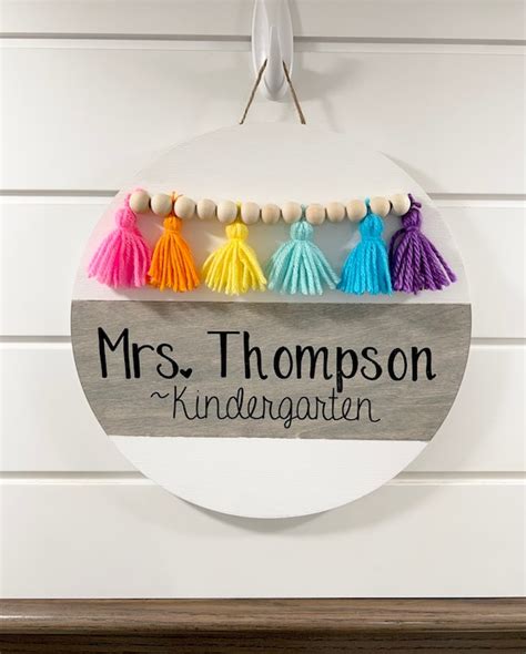 Teacher Door Sign Rainbow Classroom Classroom Door Sign Etsy