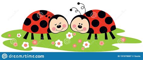 Couple Of Ladybirds In Garden Stock Vector Illustration Of Friend