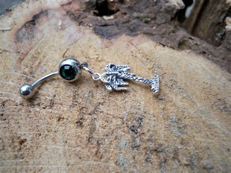 Palm Tree Belly Button Ring Body Jewelry Piercing Etsy