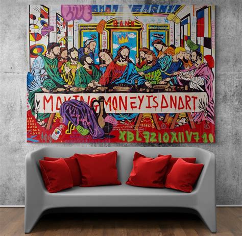 Last Supper Bright Large Graffiti Style Wall Art Print Urban Painting ...