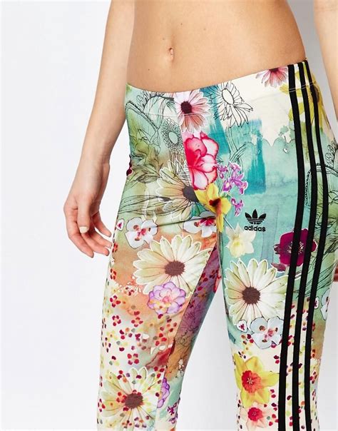 Adidas Adidas Originals Farm 3 Stripe Leggings In Floral Print At Asos