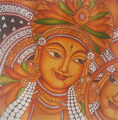 Krishna - Kerala Mural (10" x 10") - International Indian Folk Art GalleryKerala mural paintings ...