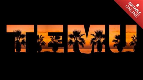 Temu Editable Sunset Style Text Effect Generator