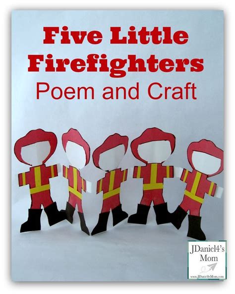 Community Helpers- Five Little Firefighters Poem and Craft Fire Safety Crafts, Fire Safety Unit ...