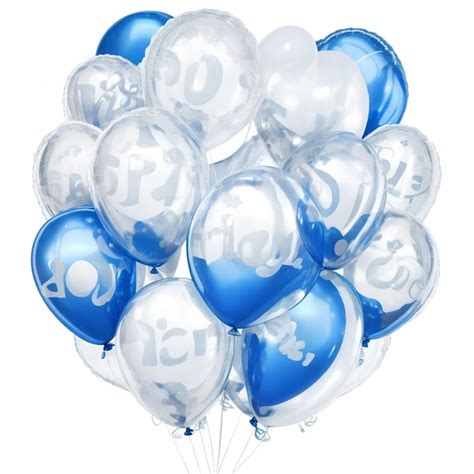 Vector Feliz Cumplea Os Globos Brillantes Blancos Azules Y Plateados