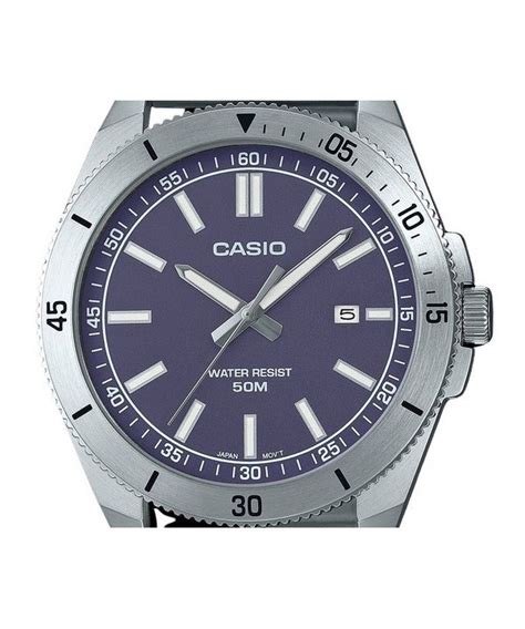 Casio Standard Analog Stainless Steel Blue Dial Quartz MTP B155D 2E