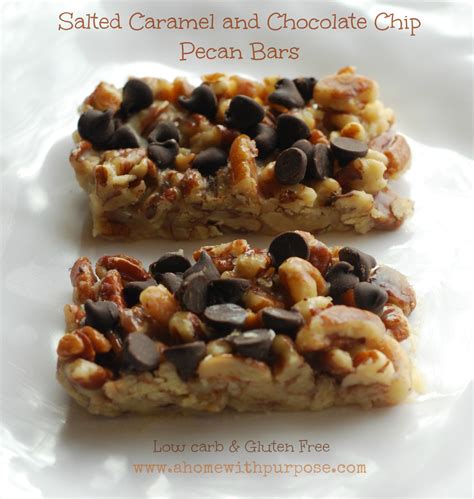 Salted Caramel And Chocolate Chip Pecan Bars S A Home With Purpose