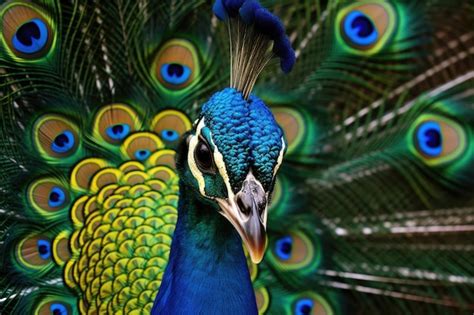 Premium AI Image A Peacock With Its Tail Feathers Spread Out