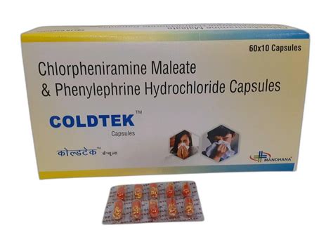 Coldtek Chlorpheniramine Maleate Phenylephrine Hydrochloride Capsules At Rs 700 Bottle