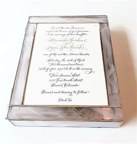 Stained Glass Keepsake Wedding Invitation Box Bride Groom Etsy