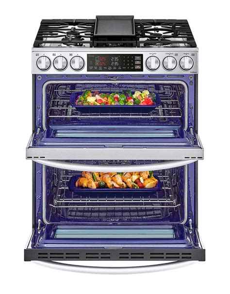 Lg Cu Ft Smart Gas Double Oven Slide In Range With Instaview