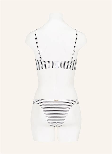 Watercult Bralette Bikini Top Seaside Splash In Weiss Schwarz