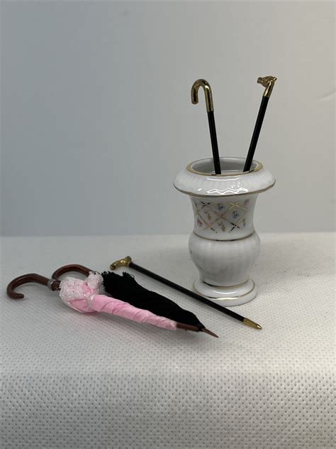 Reutter Porcelain Umbrella Stand Canes Umbrellas DOLLHOUSE Miniature