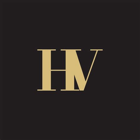 El logotipo de la letra hv el monograma h y el diseño del monograma v