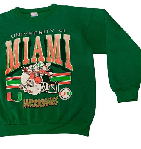 Rare Design Vintage University Of Miami Sweatshirt 1990s Etsy