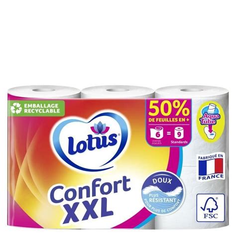 LOT DE 6 LOTUS Papier toilette xxl 2 épaisseurs paquet de 6