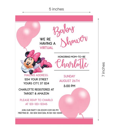 Minnie Mouse Baby Shower Invitations