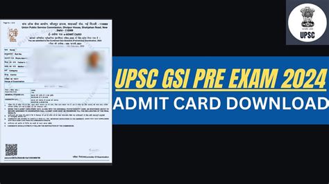 Upsc Gsi Admit Card Out Upsc Combined Geo Scientist Preliminary