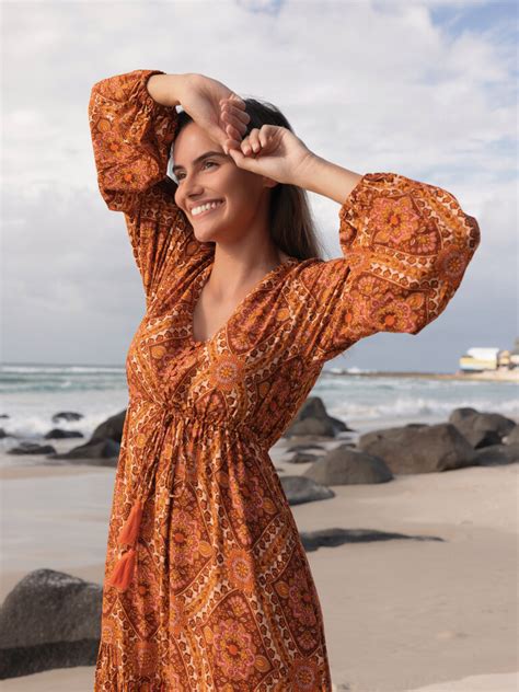 DRESS HS211P123 AMELIA MAXI FOLKSONG Naked Gypsy