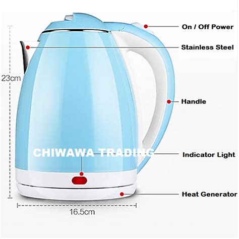 READY STOCK 2L Stainless Steel Electric Kettle Automatic Cut Off Jug