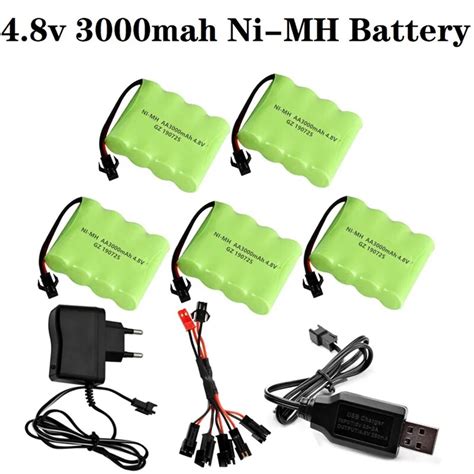 High Capacity V Mah Nimh Battery With Charger Cable For Rc Toys