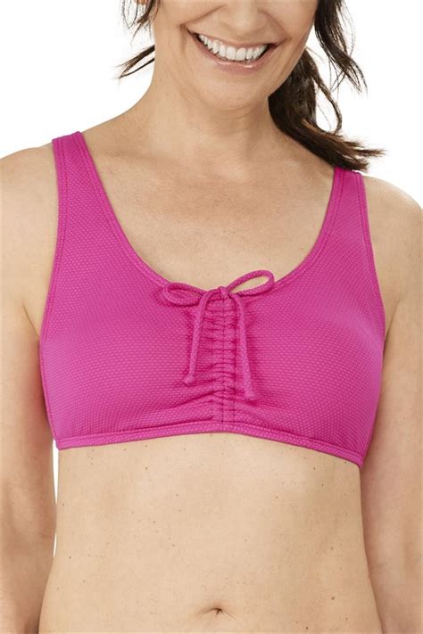 Tulum Non Wired Bikini Top Pink Pocketed Mastectomy Swimwear
